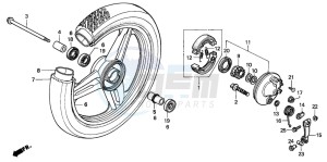 SH50D SCOOPY drawing FRONT WHEEL (SH50DP/DS)