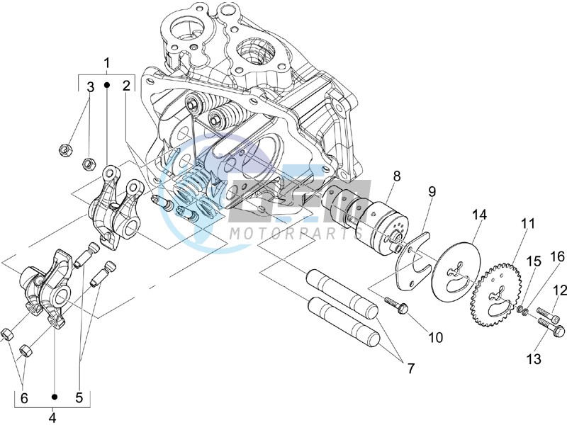 Camshaft - Rocking levers support unit