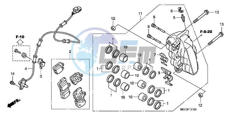 R. FRONT BRAKE CALIPER