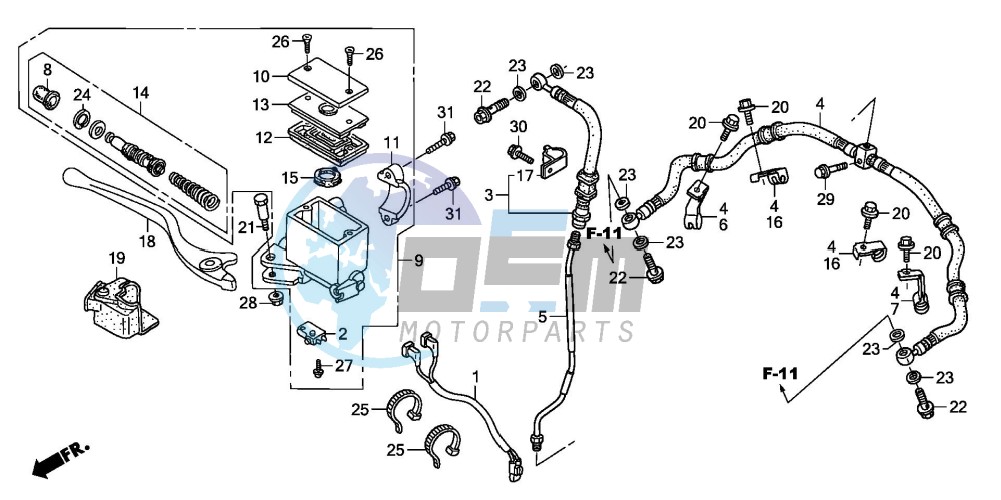 FR. BRAKE MASTER CYLINDER (TRX250EX6/7/8)