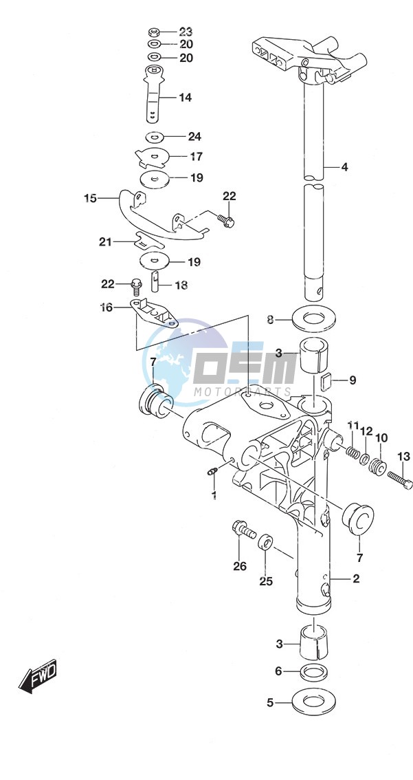 Swivel Bracket  -  Tiller Handle w/Power Tilt