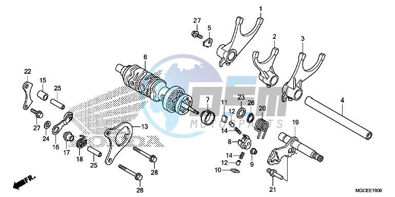 GEARSHIFT DRUM/GEARSHIFT FORK