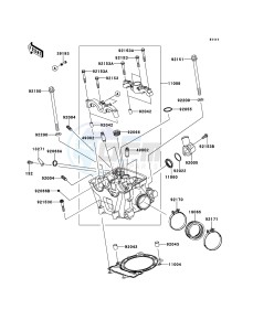 KFX450R KSF450B8F EU drawing Cylinder Head