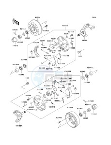 KAF 300 C [MULE 550] (C1-C5) [MULE 550] drawing FRONT HUBS_BRAKES