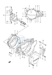 RM250 (E28) drawing CRANKCASE COVER (MODEL R S)