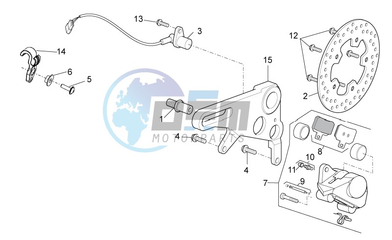 Rear brake caliper