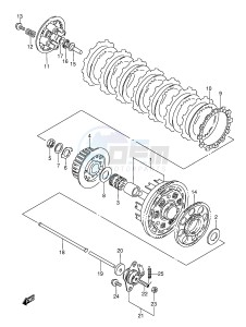 GSX600F (E2) Katana drawing CLUTCH (MODEL J K L M)