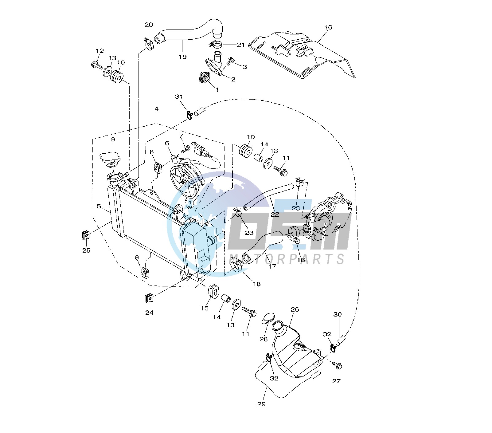 RADIATOR AND HOSE