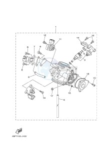 YFM700FWAD YFM7FGPB GRIZZLY 700 EPS (1HP3 1HP4) drawing THROTTLE BODY ASSY 1