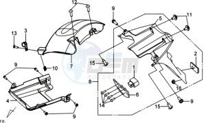 GTS 250 EURO3 drawing REAR FENDER