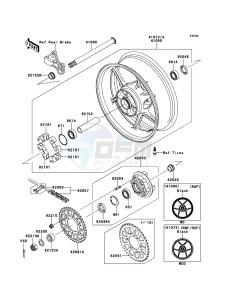 NINJA ZX-6R ZX600RBF FR GB XX (EU ME A(FRICA) drawing Rear Hub