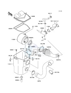 MULE_610_4X4 KAF400A9F EU drawing Air Cleaner