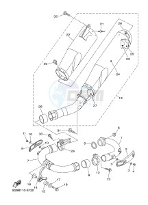 YZ250FX (B29C B29D B29E B29E B29F) drawing EXHAUST