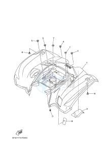 YFM700FWBD YFM70KPXJ KODIAK 700 EPS (B32G) drawing REAR FENDER