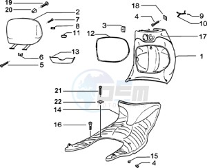 Zip 50 4T drawing Front glove compartment - Rubber mat