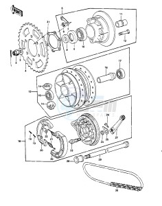 KZ 900 A (A4-A5) drawing REAR HUB_BRAKE_CHAIN