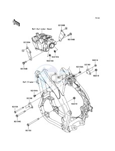 KX250F KX250YBF EU drawing Engine Mount