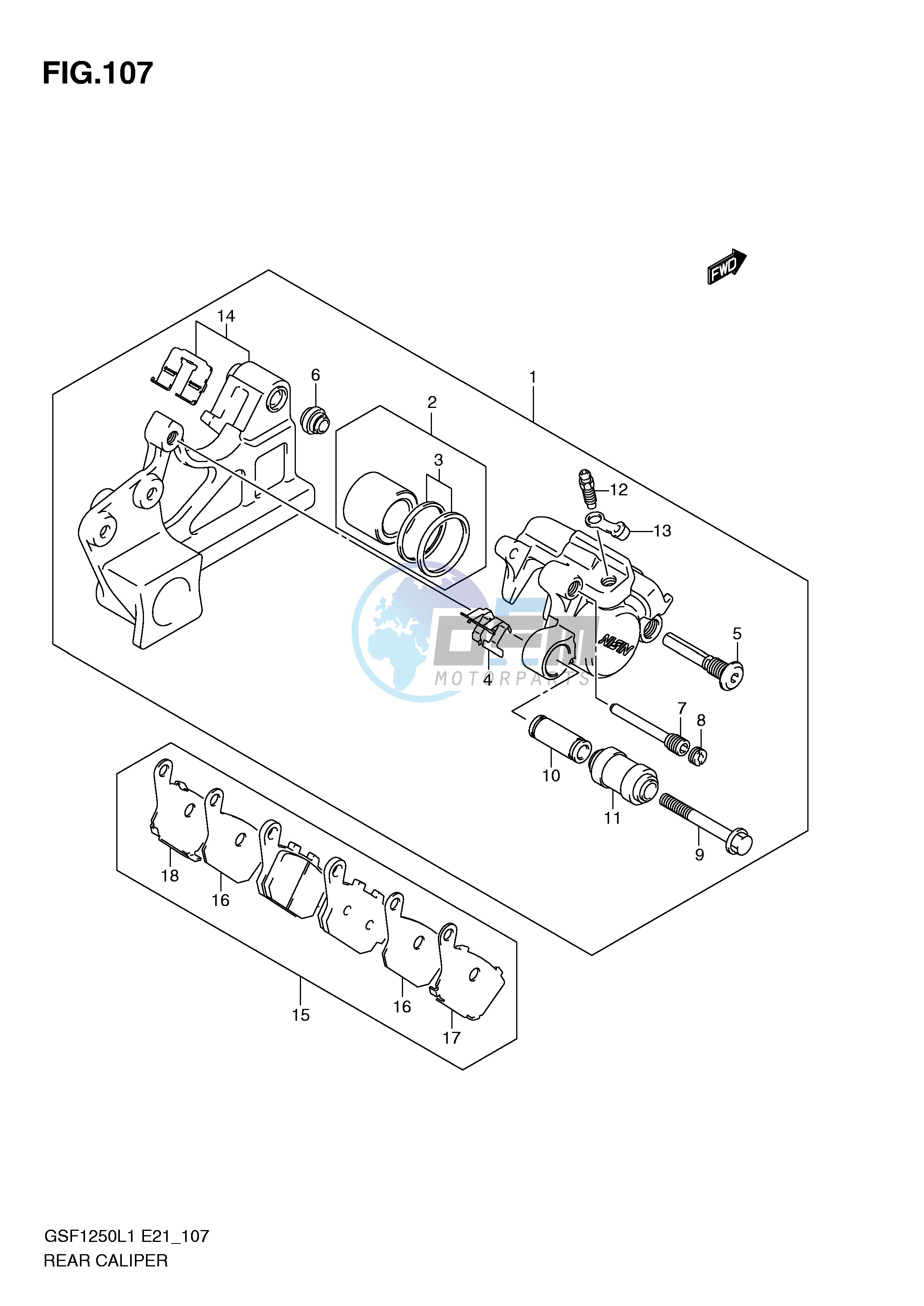 REAR CALIPER (GSF1250L1 E21)