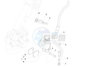 150 4T 3V ie Primavera (APAC, LATAM) (AU, S.A., TH, TN, VT) drawing Brakes pipes - Calipers