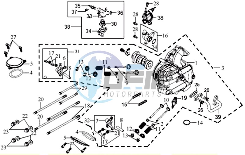 CYLINDER HEAD CPL   / THERMOSTAT