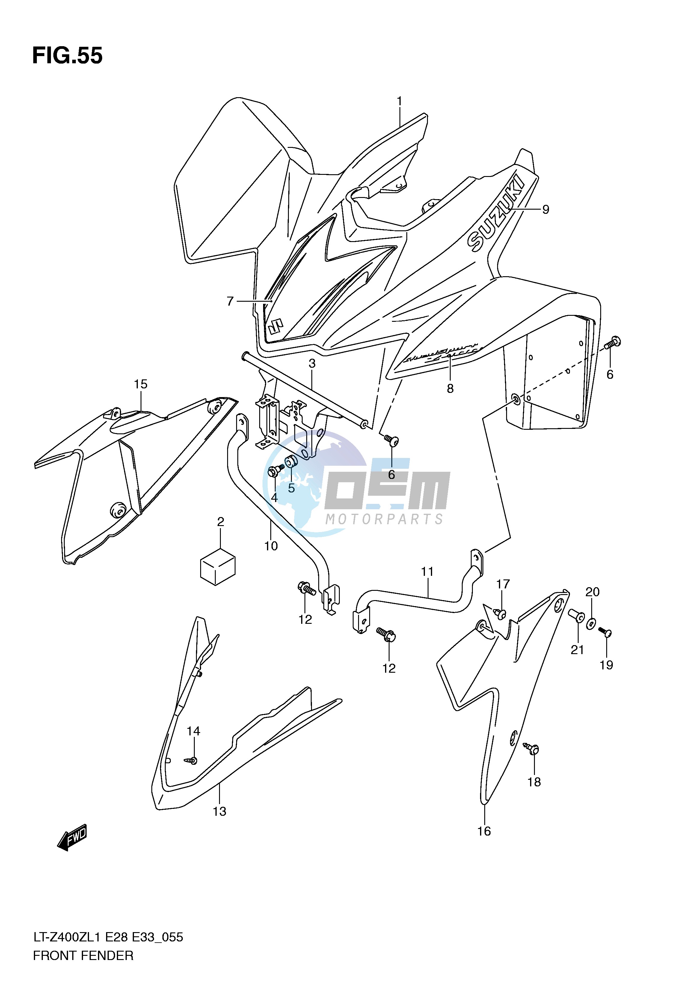 FRONT FENDER (LT-Z400L1 E33)