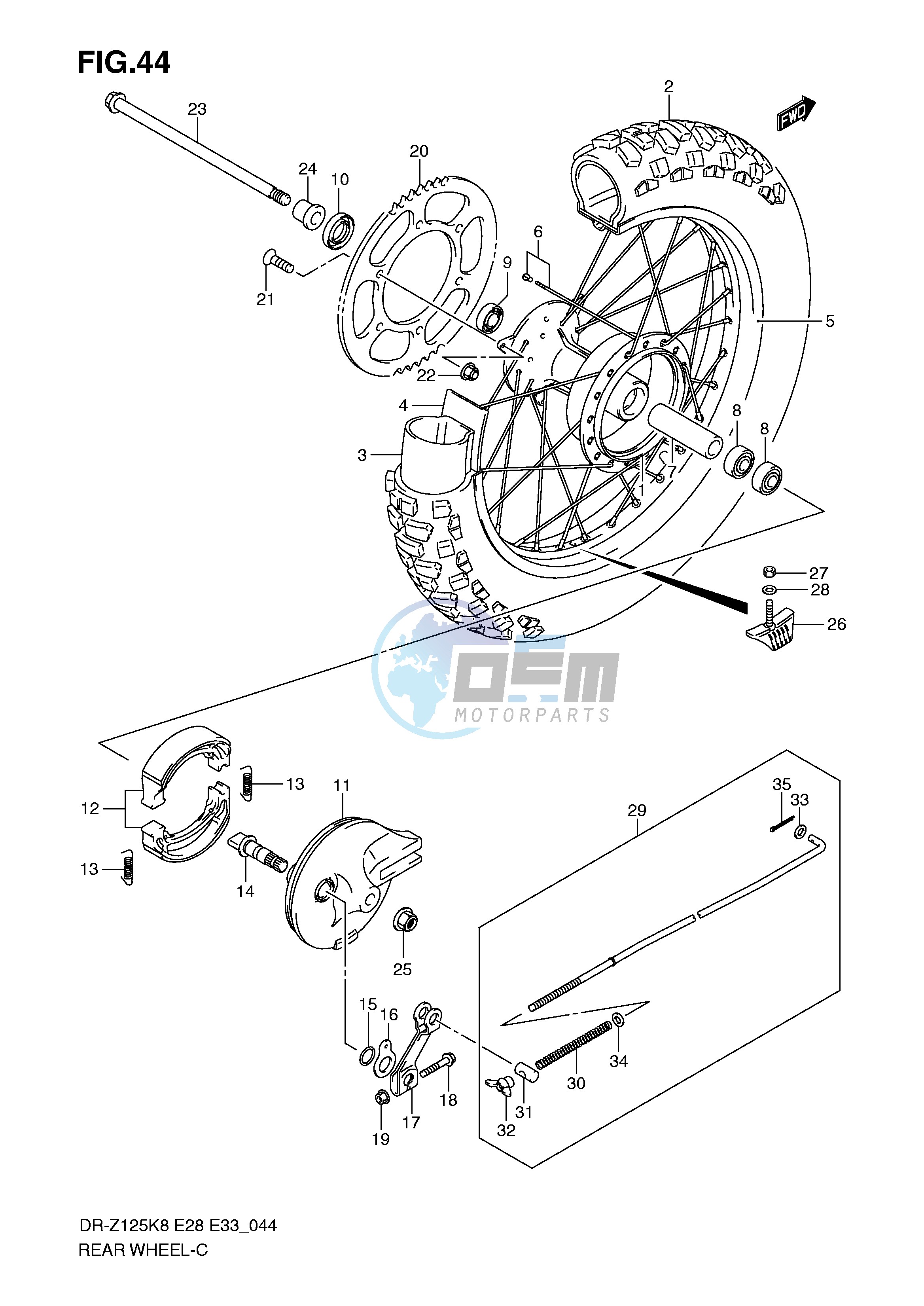 REAR WHEEL (DR-Z125)