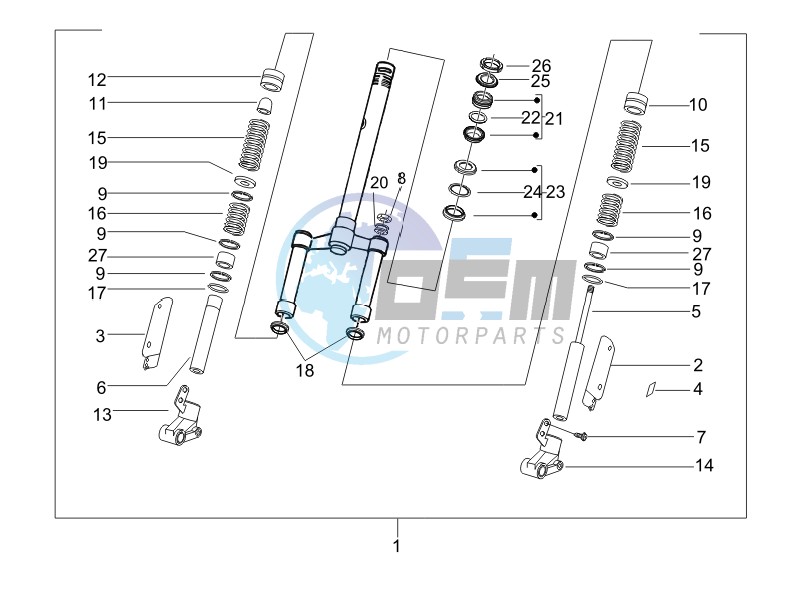 Fork steering tube - Steering bearing unit