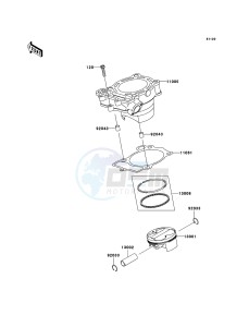 KX250F KX250T7F EU drawing Cylinder/Piston(s)