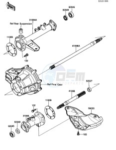 KLF 300 A [BAYOU 300] (A1) [BAYOU 300] drawing REAR AXLE