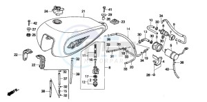 VT1100C drawing FUEL TANK/FUEL PUMP (VT1100CS/CT)