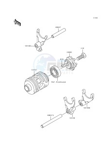 KX 125 H [KX125] (H1-H2) [KX125] drawing CHANGE DRUM_SHIFT FORK