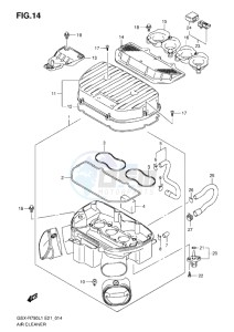 GSX-R750 drawing AIR CLEANER