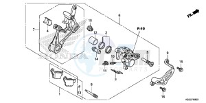 CRF150RE CRF150R Europe Direct - (ED) drawing REAR BRAKE CALIPER