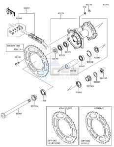 KLX450R KLX450AJF EU drawing Rear Hub