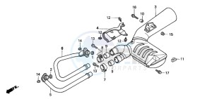 NTV650 drawing EXHAUST MUFFLER