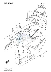 SV650S EU drawing SEAT TAIL COVER (YBD)