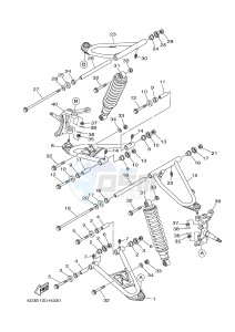 YFM250R YFM25RD RAPTOR 250 (1BTN 1BTP 1BTR) drawing FRONT SUSPENSION & WHEEL