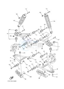 YFM450FWAD YFM450PF GRIZZLY 450 EPS (2LC8) drawing FRONT SUSPENSION & WHEEL