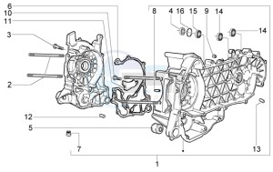 Liberty 125 la poste drawing Crankcase