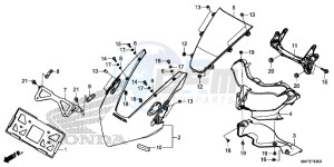 CBR1000S1H 2ED - (2ED) drawing UPPER COWL