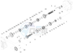 V7 III Racer 750 e4 (NAFTA) drawing Gear box - Gear assembly