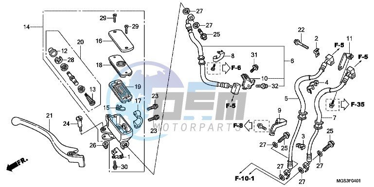 FR. BRAKE MASTER CYLINDER (NC700XA/XD)