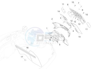 GTS 300 SUPER 4T 4V IE ABS E4 (EMEA) drawing Rear cover - Splash guard