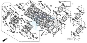 CBF600N9 France - (F / CMF) drawing CYLINDER HEAD