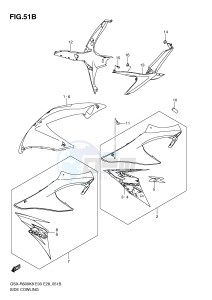 GSX-R600 (E3-E28) drawing SIDE COWLING (MODEL L0)