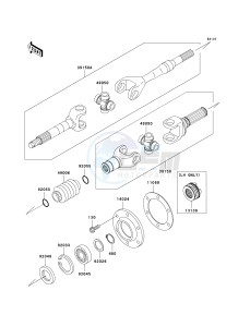 KAF 950 G [MULE 4010 TRANS4X4 DIESEL] (G9F-GAF) GAF drawing DRIVE SHAFT-REAR