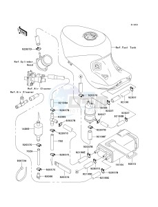 ZX 1100 D [NINJA ZX-11] (D1-D3) [NINJA ZX-11] drawing FUEL EVAPORATIVE SYSTEM