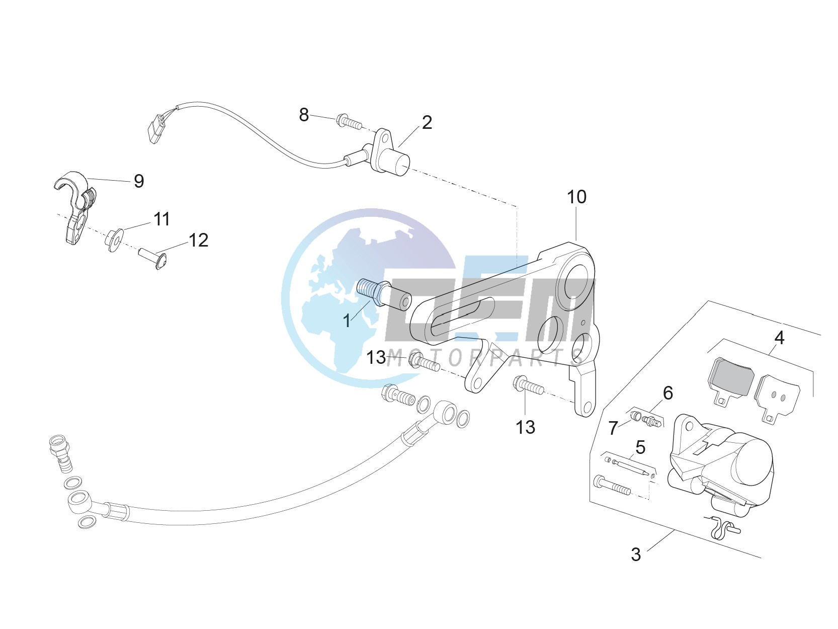 Rear brake caliper