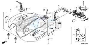 CB1100AE CB1100 ABS UK - (E) drawing FUEL TANK/FUEL PUMP