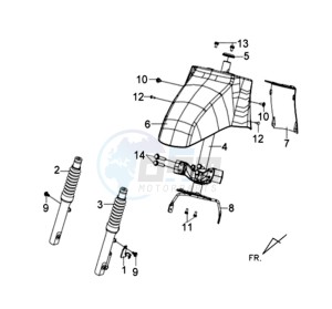 TONIK 50 drawing YOKE / FRONT FORK / STEERING HEAD BEARING